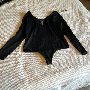 Black scoop neck bodysuit. NWT